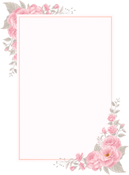 Rose Flower and botanical leaf digital painted png