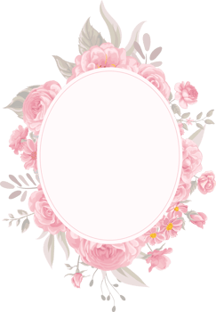 Rose Flower and botanical leaf digital painted png