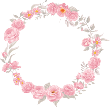 Rose Flower and botanical leaf digital painted png