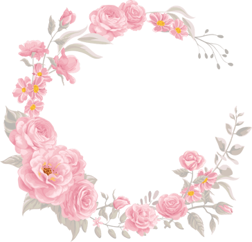 Rose Flower and botanical leaf digital painted png