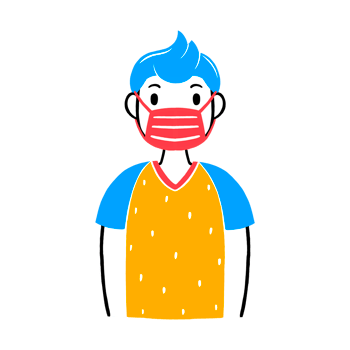 Man wearing a face mask png