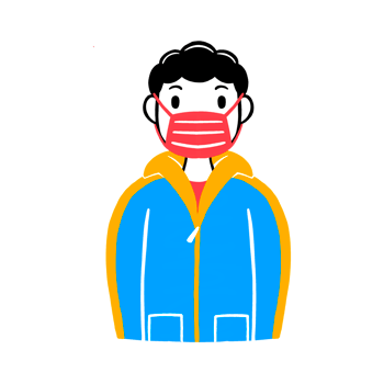 Man wearing a face mask png