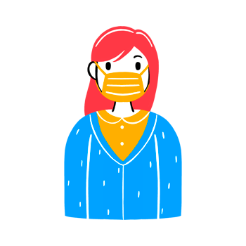 Woman wearing a face mask png