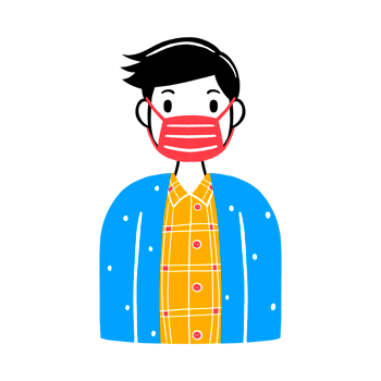 Man wearing a face mask png
