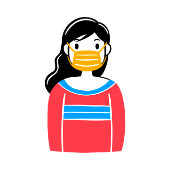 Woman wearing a face mask png