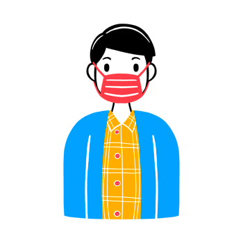 Man wearing a face mask png