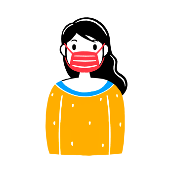 Woman wearing a face mask png