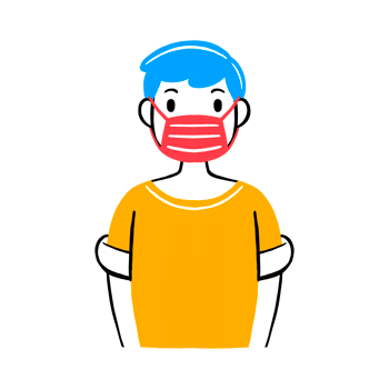 Man wearing a face mask png