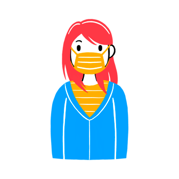 Woman wearing a face mask png