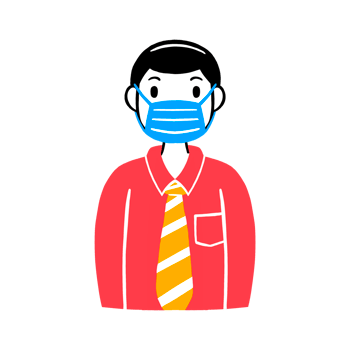 Man wearing a face mask png