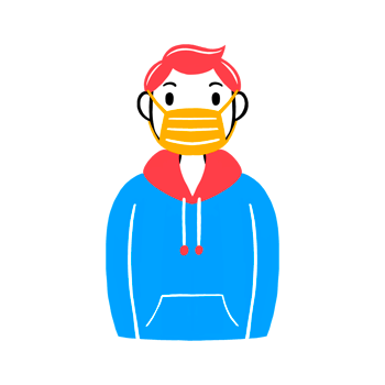 Man wearing a face mask png