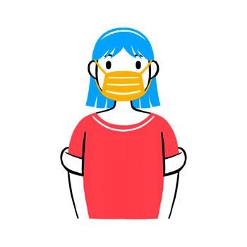 Woman wearing a face mask png