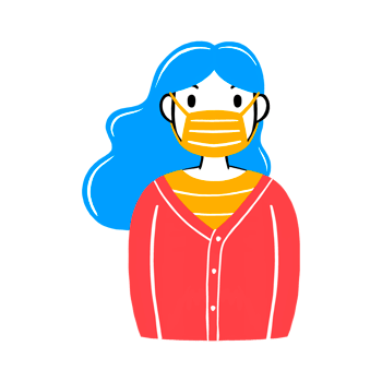Woman wearing a face mask png
