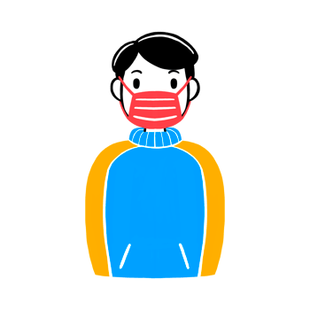 Man wearing a face mask png