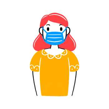 Woman wearing a face mask png
