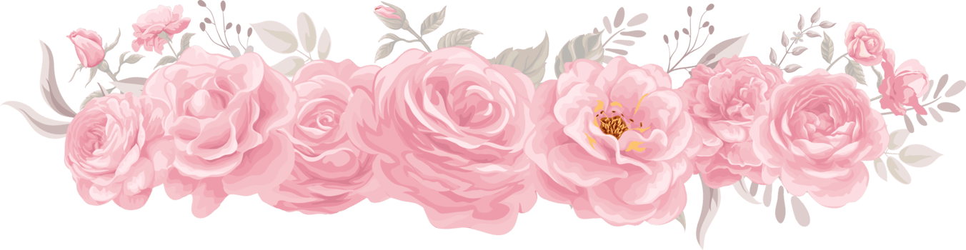 Rose Flower and botanical leaf digital painted png
