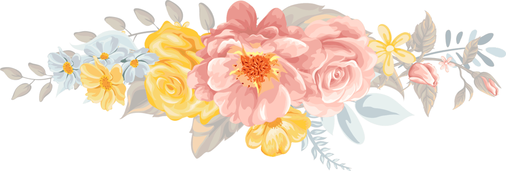 Rose Flower and botanical leaf digital painted png
