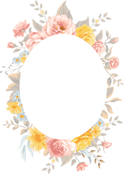 Rose Flower and botanical leaf digital painted png