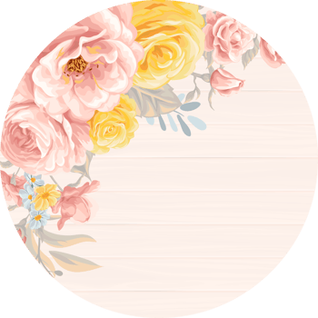 Rose Flower and botanical leaf digital painted png