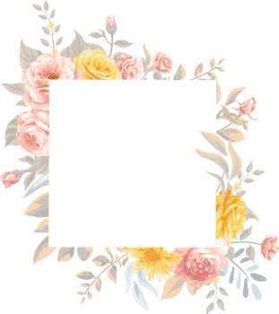 Rose Flower and botanical leaf digital painted png