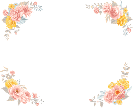 Rose Flower and botanical leaf digital painted png
