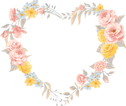 Rose Flower and botanical leaf digital painted png