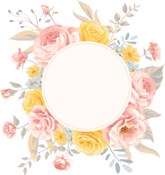 Rose Flower and botanical leaf digital painted png