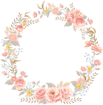 Rose Flower and botanical leaf digital painted png