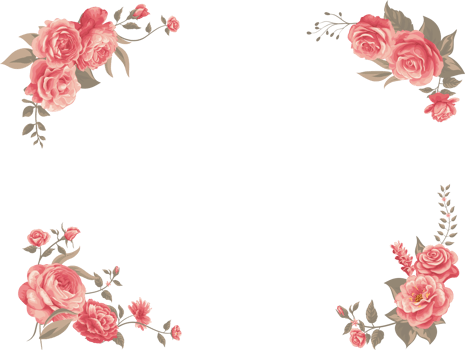Rose Flower and botanical leaf digital painted png