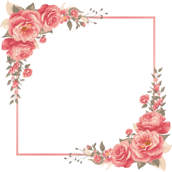 Rose Flower and botanical leaf digital painted png