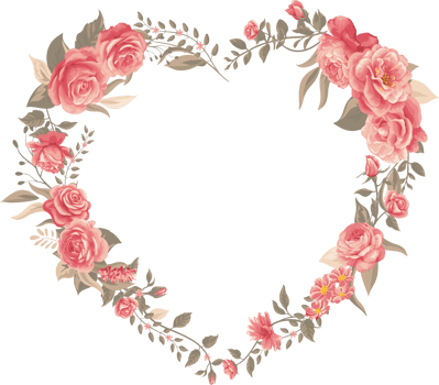 Rose Flower and botanical leaf digital painted png