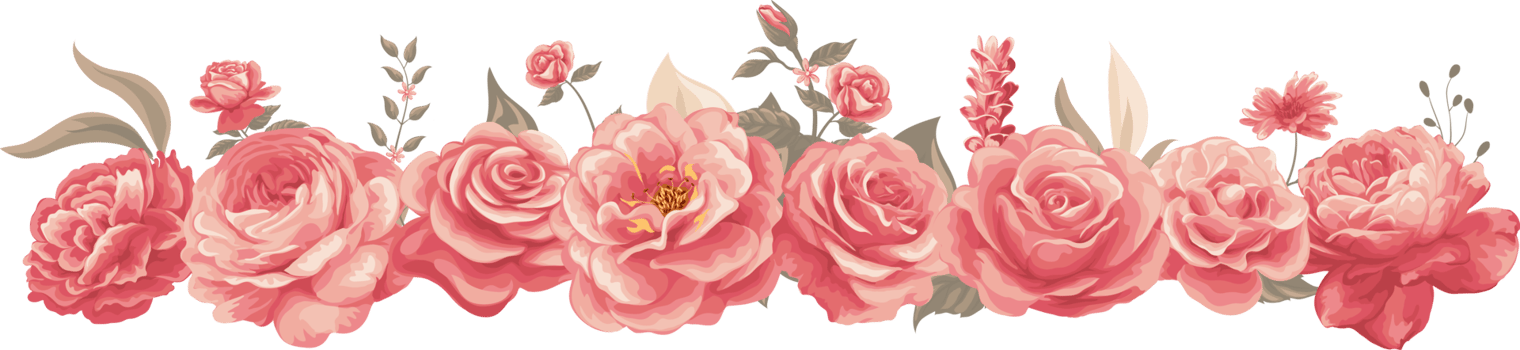 Rose Flower and botanical leaf digital painted png