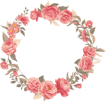 Rose Flower and botanical leaf digital painted png