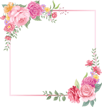 Rose Flower and botanical leaf digital painted png