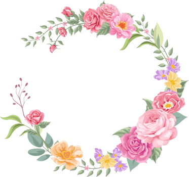 Rose Flower and botanical leaf digital painted png