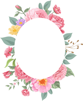 Rose Flower and botanical leaf digital painted png