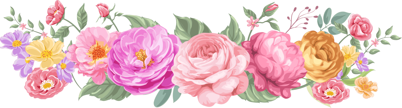 Rose Flower and botanical leaf digital painted png
