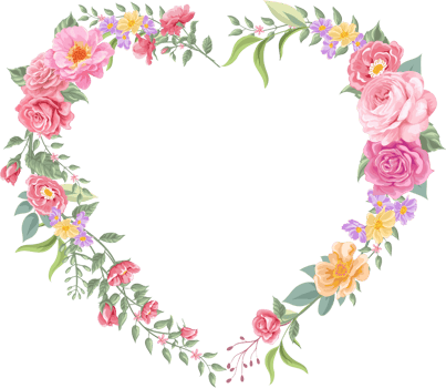 Rose Flower and botanical leaf digital painted png