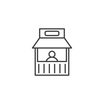 Vector sign of the promo stand symbol is isolated on a white background. promo stand icon color editable.
