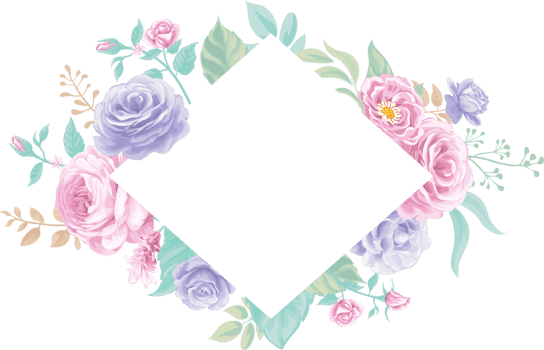 Rose Flower and botanical leaf digital painted png