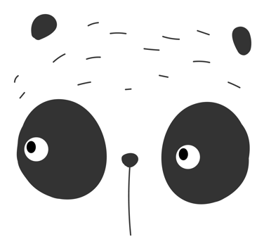 Cute Panda Bear Head Element png