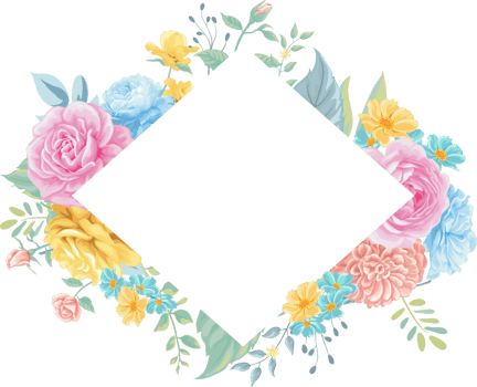 Rose Flower and botanical leaf digital painted png