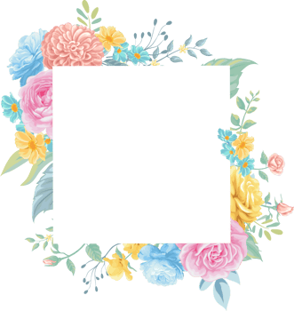 Rose Flower and botanical leaf digital painted png