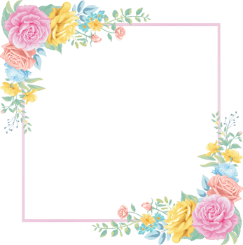 Rose Flower and botanical leaf digital painted png