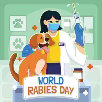 Veterinarian Vaccinating a Dog vector