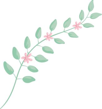 Rose Flower and botanical leaf digital painted png