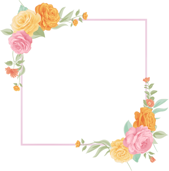 Rose Flower and botanical leaf digital painted png