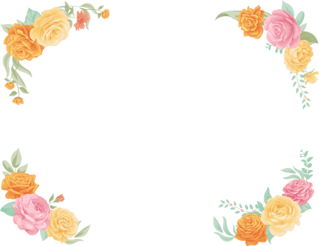 Rose Flower and botanical leaf digital painted png