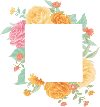 Rose Flower and botanical leaf digital painted png