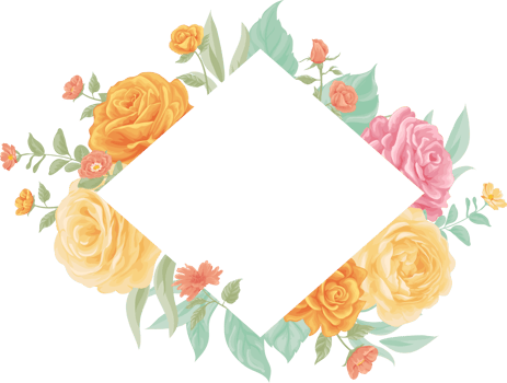 Rose Flower and botanical leaf digital painted png